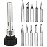 Lötspitzen Lötspitze 10 Stück Lötkolben Spitzen Lötspitzen 900m-T Lötkolbenspitzen Bleifreie Lötkolben Ersatz Lötspitzen Set Soldering Tips Mit Zum Löten Rework Station Tool (Lötspitzen+Haltehülse)