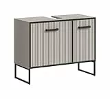 xonox.home Badezimmer Bagno Waschbeckenunterschrank Badunterschrank Waschbecken Unterschrank Schrank Waschtisch Unterschrank in Kaschmir beige Nb., ca. 80x63x36 cm auf Kufen