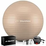 EliteAthlete Gymnastikball Sitzball Büro ergonomisch mit Anti Burst System - Fitness Pilates Schwangerschaft - Schwangerschaftsball Fitnessball Yogaball - Yoga Ball 65cm inkl. Luftpumpe