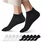 Falechay 10 Paar Sneaker Socken Herren Damen Kurze Sportsocken Atmungsaktive Laufsocken Unisex Schwarz-Weiß 39-42