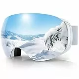 Findway Skibrille für Brillenträger Herren Damen,Snowboardbrille mit Magnetischen Wechselgläsern,Snowboard Brille Magnet Brillenträger Polarisierend OTG,Anti fog, Allwetter Verspiegelt Skibrille