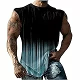 UHouse Tank Top Herren Gym Muskelshirt Männer Oversize Tanktop Sommer Ärmellose Tshirt Rundhals Trägershirt Hawaii Unterhemd Sport Axelshirt Große Größen Achselshirt Leicht Dunkelblau 5XL