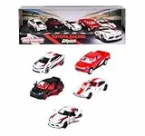 Majorette - Toyota Racing Spielzeugautos (Geschenk-Set mit 5 Autos) - Modellautos aus Metall mit Freilauf und Federung, je 7,5 cm, Auto Spielzeug für Kinder ab 3 Jahre