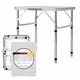 Blumixx Klapptisch Campingtisch - Verstellbare Höhe und Tragegriff - Superleicht aus Aluminium - 75x55x26/60cm – Faltbarer Garten- und Balkontisch