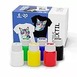 Krevo Art Stoffmalfarben Textilfarben Waschfest | Set aus 6 x 20ml Stofffarben in Fläschchen | Zum Bemalen von verschiedenen Textilien
