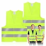 KEWUZY Warnwesten Auto, 2 Stück, Sicherheitsweste, Reflektorweste Auto Pannenweste, für Autofahrern Fahrern Arbeitskräften, Gelb