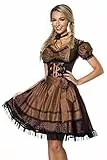 Dirndline Damen Premium Dirndl mit Bluse Kleid f?r besondere Anl?sse, braun/schwarz, 3XL
