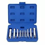 10 Stück Gewindebohrer Ausdreher Set, Gewindebohrer Entferner Schraubenausdreher für M4, M5, M6, M8, M10, M12, M14, M16, M20, M22