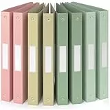 ACROPAQ - 8 x Ringbuch A4 | 4 Ringen | Mit Rückenetiketten, Rückenbreite 3,5 cm, Erde, Natur Farbkollektion - Ringhefter, Ringordner, Ordner A4 Schmal, Ringmappe A4, Schulordner