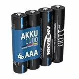 ANSMANN Akku AAA 1100mAh NiMH 1,2V - Micro AAA Batterien wiederaufladbar, hohe Kapazität ideal für hohen Strombedarf wie ferngesteuerte Fahrzeuge, Mikrofon, Elektronische Instrumente (4 Stück)