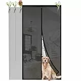 Sekey Kürzbar Fliegengitter Tür Magnet Insektenschutz Magnetvorhang, Fliegengitter Balkontür Magnet, Klebemontage ohne Bohren 200x230cm Schwarz