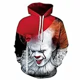 Plustrong Unisex Damen Herren 3D Casual Pullover Hoodie Kapuzenpullover Sweatshirts mit Taschen, Rot 153, M