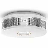 Gira Rauchnmelder Dual Q 233602 weiß I vernetzbar über Funk und Draht I Brandmelder mit Thermosensor I Feuermelder mit Batterie 10 Jahre I Rauchwarnmelder DIN 14604 I Q-Label geprüft IP30