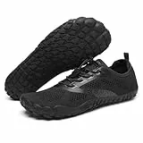 SAGUARO Barfuss Schuhe Damen Barfußschuhe Herren Barfussschuhe Outdoor Traillaufschuhe Leicht Barfuß Schuhe Barefoot Shoes Mit Zero-Drop Solhe,Smart I - Barfußschuhe Schwarz,Gr.43