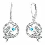 Micory Ohrringe Meerjungfrau Damen Hängend 925 Sterling Silber Ohrstecke für Schmuck Geschenke Damen Mama Freundin