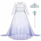 AOOWU Kostüm Kinder Prinzessin Kleid Dress Mädchen Party Verkleidung Karneval Halloween Weihnachten 140cm