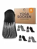 Occulto Damen & Herren Yoga Socken 2er Pack, 4er Pack (Modell: Mady) 4 Paare | Schwarz-Grau 43-46