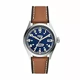 Fossil Defender Herrenuhr, Solarbetriebenes Dreizeiger-Datum mit Edelstahl- oder Lederarmband