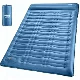 HiiPeak Ultraleichte Isomatte aufblasbar 200×140 cm, Doppel-Luftmatratze Camping für 2 Personen mit integrierter Fußpumpe & Kissen, 12cm Camping Matratze - Luftmatratze doppelt