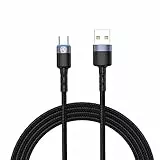TELLUR Datenkabel USB auf Typ-C LED Nylon geflochten 2m schwarz
