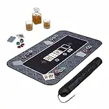 Relaxdays Pokermatte 100 x 60 cm, Texas Holdem, Pokertischauflage groß, rutschhemmend, Polyester, Pokerzubehör, schwarz