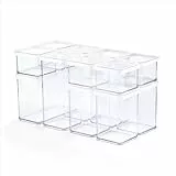 Rotho LOFT 12er-set Vorratsdosen mit Deckel, stapelbar, aromadicht, spülmaschinenfest, 40×20×21,4 cm (Transparent/Weiß)