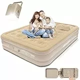 IEEILULU Luftbett 2 Person, Aufblasbare Matratze mit Elektrischer Pumpe und Nachtlichtfunktion, Selbstaufblasbare Luftmatratze mit Kissen, Gästebett Aufblasbar Air Mattress Camping, 200 x 150 x 40cm