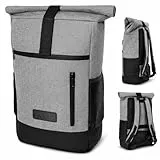 invilus ® Rucksack Damen & Herren – Rolltop Backpack mit Laptopfach 15 Zoll – Ultraleichter Tagesrucksack für Uni, Arbeit & Fahrrad – Großer Reiserucksack - Wasserabweisend