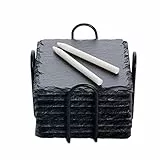 WLWNWFT Schiefer Untersetzer für Gläser 8er Set, Untersetzer Schiefer Glasuntersetzer mit Halter, Tischuntersetzer Getränkeuntersetzer inkl. Kreidestift