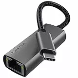 WALNEW USB-C-auf-Ethernet-Adapter, Gigabit-Katzenkabel-Konverter auf Typ-C, USBC Thunderbolt 3 LAN-Netzwerkadapter (Ehternet)