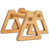 WOODPOWER® PowerBars Holz-Parallettes für Liegestütze, Liegestützgriffe Holz, Handstände, Yoga & Calisthenics, rutschfest, für Indoor & Outdoor, gelenkschonend, Körpergewichtstraining (XL, Classic)