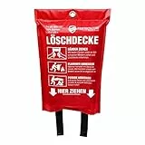 Hochwertige Löschdecke - ORIGINAL Protecticure Brandschutzdecke nach DIN EN 1869-1,2 Meter x 1,2 Meter - Für Brände in der Küche/Löschdecke für Zuhause - Küchenbrände - Feuerlöschdecke