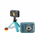 VTech Kidizoom Video Studio HD blau – Kinderkamera mit Greenscreen, Stativ, Effekten, Selfielinse und vielem mehr – Für Kinder von 5-12 Jahren, único