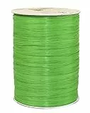 PRÄSENT RAYON RAFFIA Bastband apfelgrün, 100 m Dekoband zum Einpacken von Geschenken, Verzieren & Basteln festlicher Dekos, Schleifenband für besondere Anlässe
