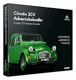 FRANZIS 55154 - Citroen 2CV Adventskalender grün, Metall Modellbausatz im Maßstab 1:32, inkl. Soundmodul und 50-seitigem Begleitbuch