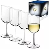 Villeroy & Boch - NewMoon Weißweinglas Set 4-teilig 120 ml Klar, Spülmaschinenfest, Weingläser, Trinkgläser, Weinkelche, Weissweingläser, Gläser Set für Wein, Aperol oder Aperitif, Kristallglas