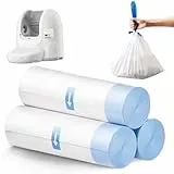 RNRN Müllbeutel für selbstreinigende Katzentoiletten,3 Rollen-45 Stück,70 x 32 cm,Katzentoilettenbeutel mit Zugbändern,Langlebig, abbaubar, undurchlässig, reißfest