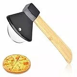 Pizzaschneider aus Edelstahl, Runder Axt-Pizzaschneider, Kitchy Pizzaschneiderrad Mit Abdeckung, Handgehaltener Lebensmittelschneider Für Das Heimrestaurant(Schwarz)