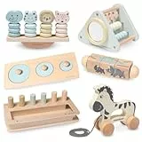 Mamabrum Montessori Spielzeug 2 Jahre, Kinderspielzeug aus Holz für Kleinkinder, Nachhaltig & Sicher, Fördert Motorik, Kreativität & Konzentration, Holzspielzeug Set Kinder