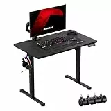 huzaro Hero 7.8 Gaming Tisch - Schreibtisch höhenverstellbar mit Rollen und Standfüßen – Computertisch mit Memory-Funktion & LED-Display – 100 x 60 cm – Kopfhörerhalter – Schwarz