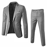 Generisch Anzug Herren 2-teilig Sakko Hose Set Herrenanzug Slim Fit Herren Stretch Anzüge Hochzeit Regular Modern Jacket für Business Sportliche Suits Outfit Komplett Männer Anzug Set，S-3XL