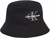 Calvin Klein Herren Fischerhut Monologo Embroidery Bucket Hat aus Baumwolle, Schwarz (Black), Einheitsgröße