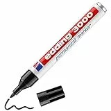 edding 3000 Permanentmarker - schwarz - Rund-Spitze 1,5-3 mm - schnell trocknender Permanent Marker - wasserfest, wischfest - für Karton, Kunststoff, Holz, Metall