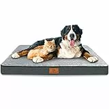 Gzvxuny Orthopädisches Hundebett Grosse Hunde, Wasserdichtem Hundekissen mit Abnehmbarem Waschbar Bezug und Eierförmiger Schaumfüllung, Atmungsaktivem Hundematte Hundematratze,XXL(120x74x10cm)