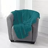 Douceur d'Intérieur Milou Plaid, Polyester, Blau, 125 x 150 cm