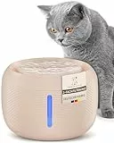 Pretty Paw© Katzenbrunnen [NEUEINFÜHRUNG] Super leiser, BPA-freier 2.5L Trinkbrunnen für Katze mit LED und Aktivkohlefilter I Leicht zu reinigender Katzen Trinkbrunnen I KatzenOase Pro