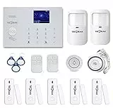 GSM/WLAN Alarmanlagen Komplettsystem mit Überwachungskameras, TECPEAK Alarmanlage Haus, Haussicherheits Set (A2)