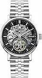 Ingersoll 1892 The Charles Herren-Automatikuhr, 44 mm, mit silbernem Skelettzifferblatt und Edelstahlarmband I05803B