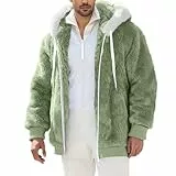 KOG Fleecejacke Herren Winterjacke Freizeit Fleecejacken Laufjacke Einfarbige Oberteil übergangsmantel Trainingsjacke Zipper Jacke Softshelljacken Motorrad Jacke Steppmantel Grün XL