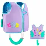 Lechin Schwimmweste Kinder für 19~30 kg (3~6 Jahre) - Schwimmhilfe aus Neopren und EPE Hilfsweste zum Schwimmenlernen - Violettes Einhorn